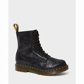 Dr Martens 1460 Pascal Metallic Kožené Lace Up - Cierne Cizmy Damske, D201SK